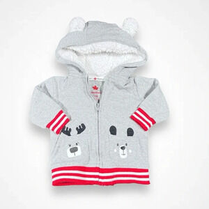 4/$20 Canadiana Light Gray Zip Up Hoodie